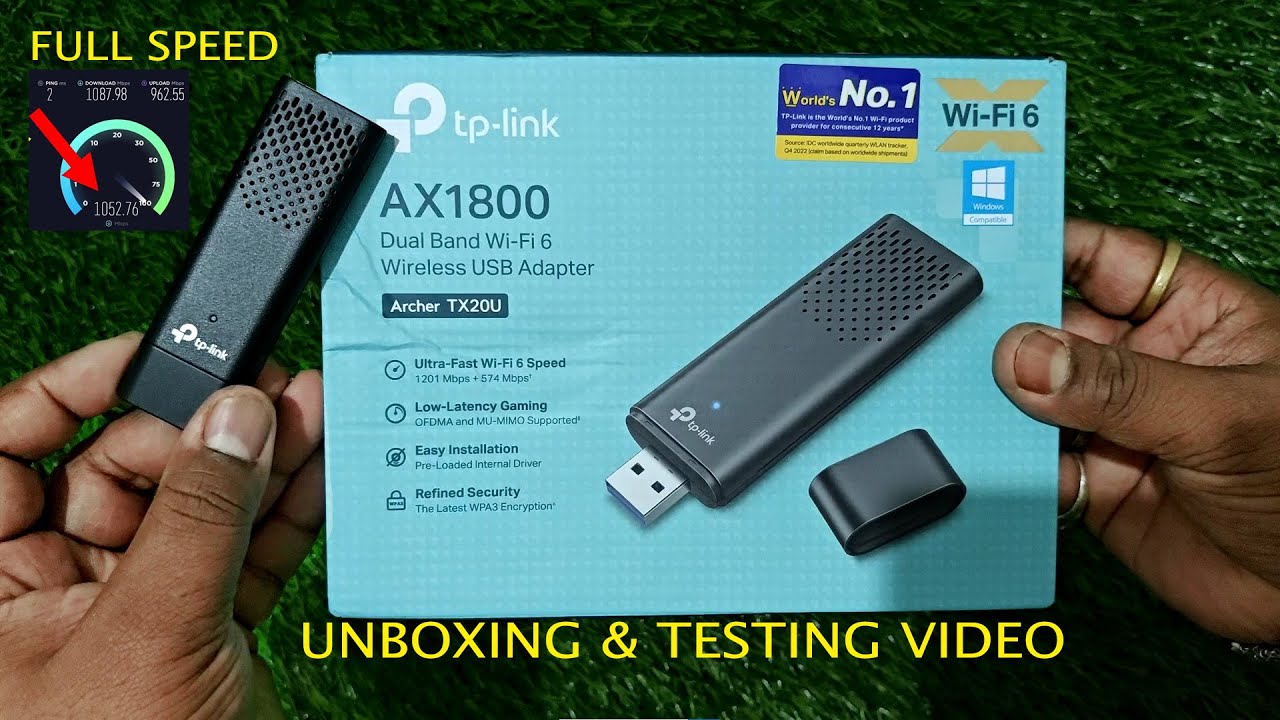 TP-Link Ax1800 Dual Band Wireless USB Adapter Dongle (Archer Tx20U) WIFI 6 | 2.4Ghz & 5Ghz 👌