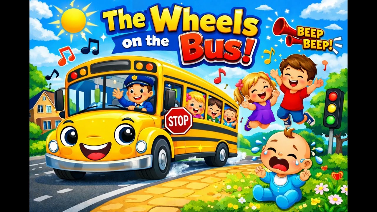 wheels on bus new remix song #cartoon #music #facts