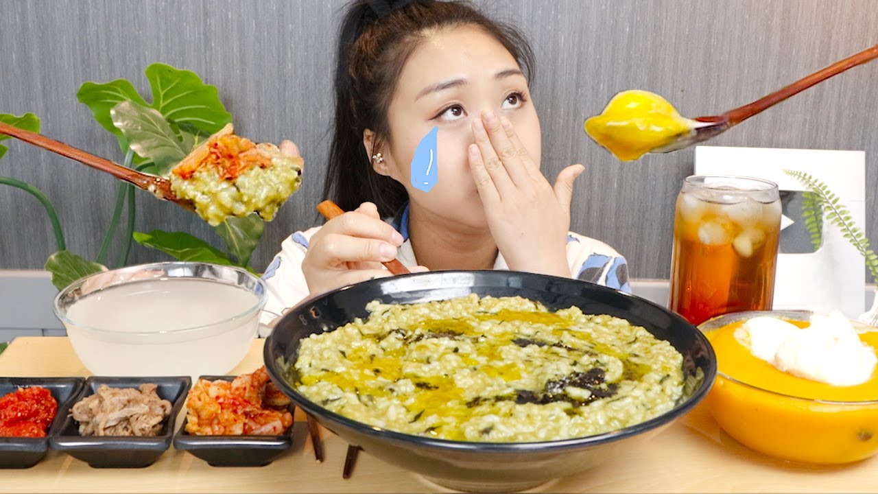 MUKBANG) 아플땐 죽을 먹자🤒 트러플 전복죽 + 아이스크림 단호박죽 먹방 TRUFFLE ABALONE PORRIDGE ASMR EATING SHOW