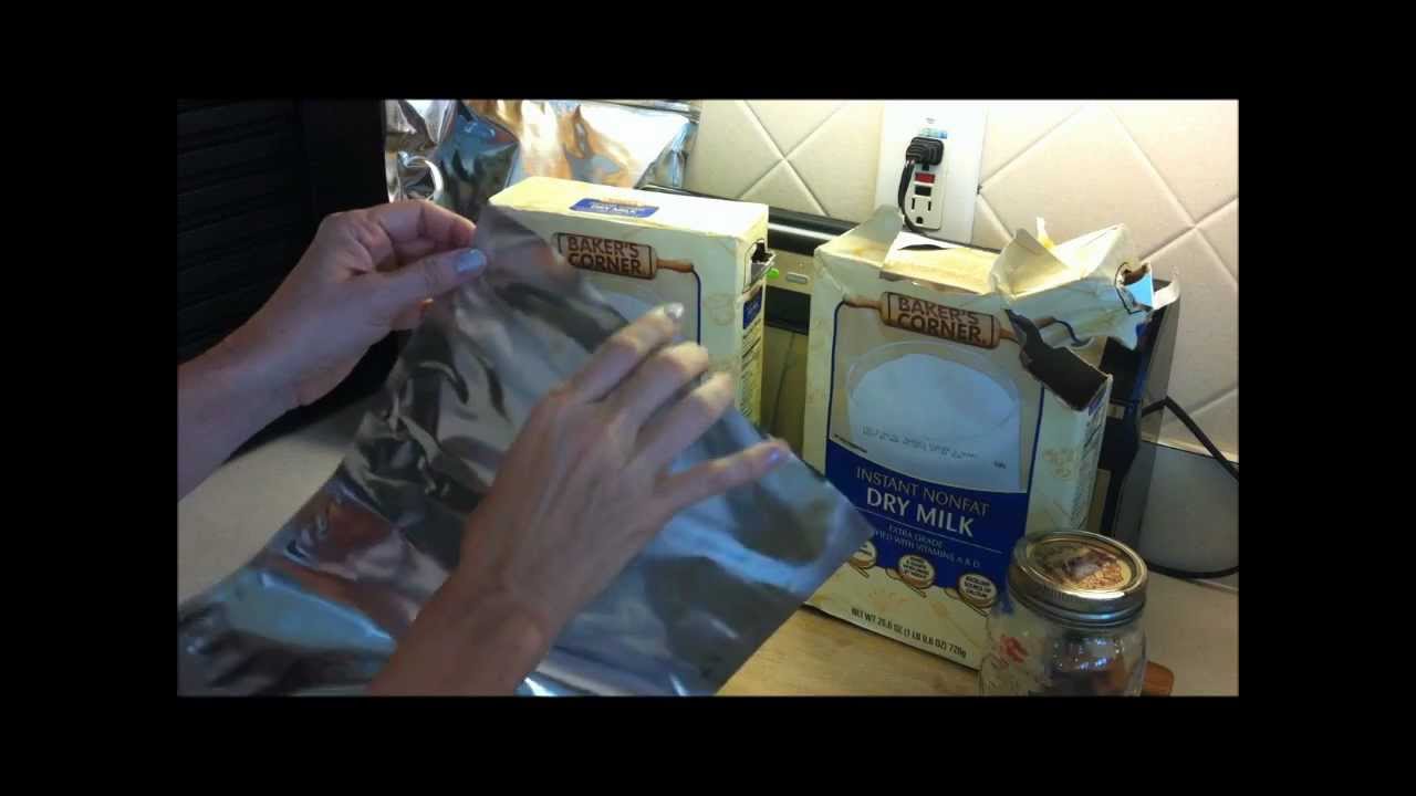 Powdered Milk in Food Storage using Ziplock Mylar Bags!
