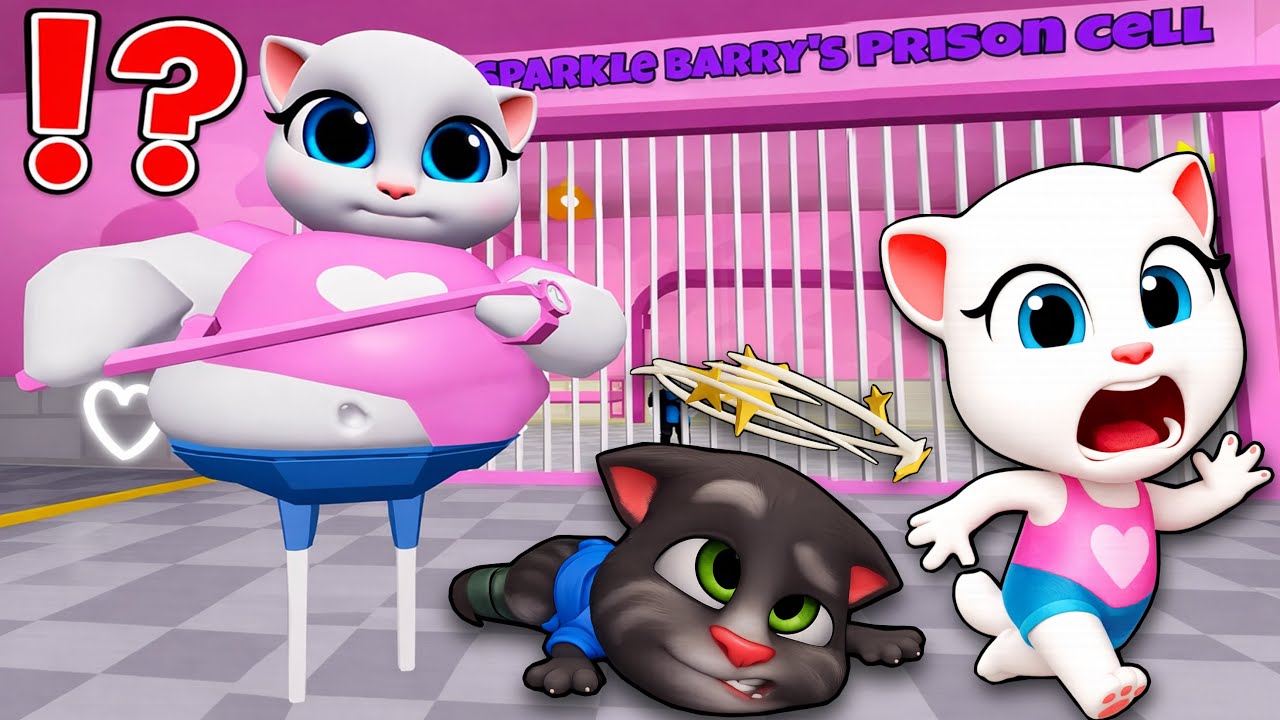 Talking Angela plays: ANGELA BARRY'S PRISON RUN (Obby) - My Talking Tom and Friends #angela #roblox