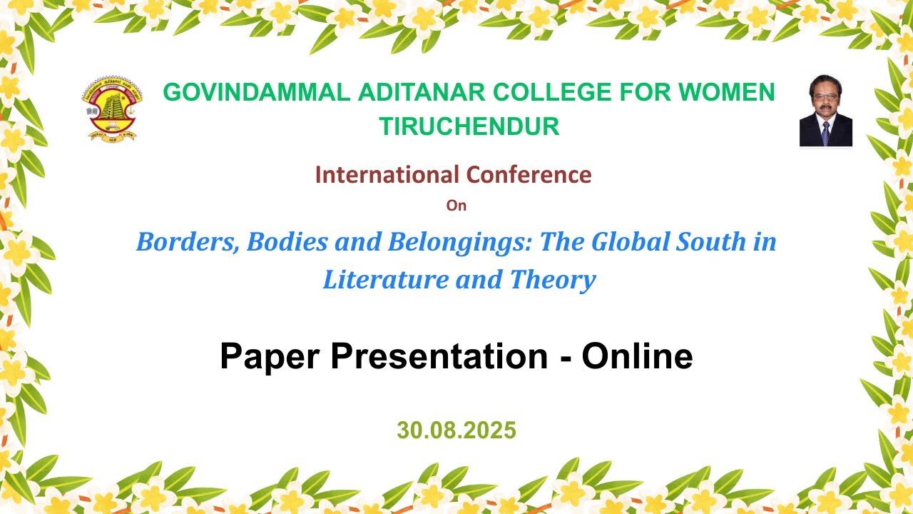 International Conference - Paper Presentation (Online) - Dept.of English, GACW, Tcr #presentation#