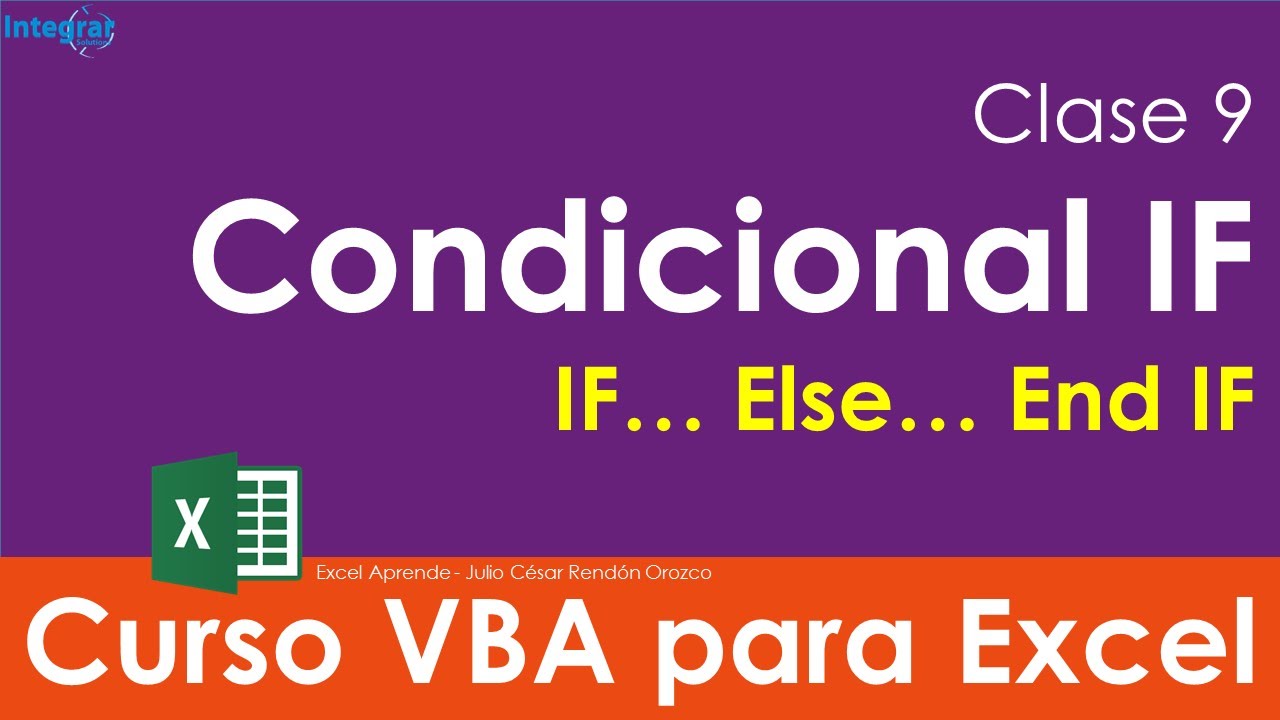 Curso VBA para Excel - Clase 9 Condicional IF