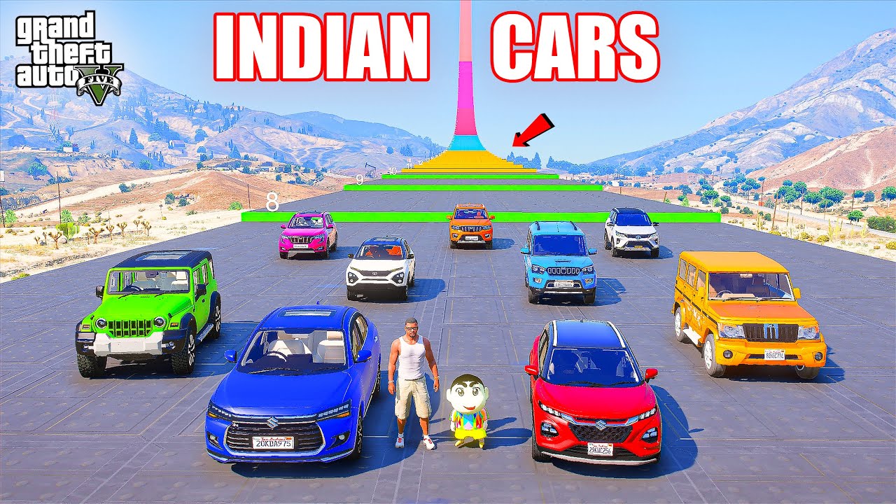 Franklin & Shinchan tried Crazy Challenge With Indian Cars in GTA 5