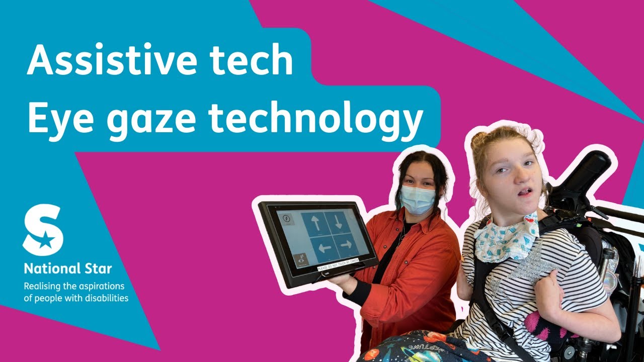 National Star student Hannah drives a power wheelchair using eye gaze technology