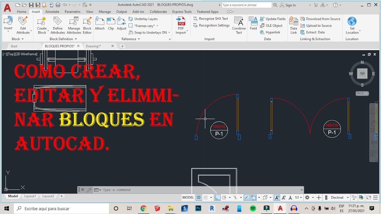 COMO CREAR, EDITAR Y ELIMINAR BLOQUES EN AUTOCAD!!