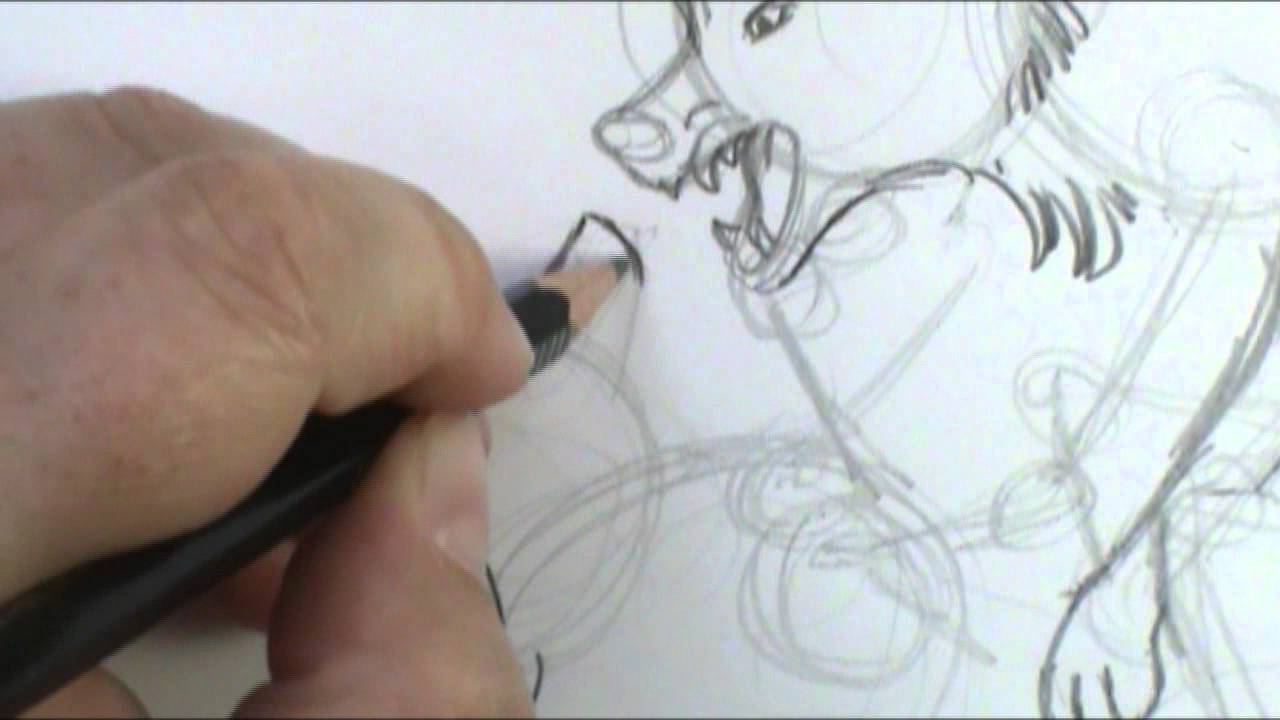 How to draw wolves fighting
