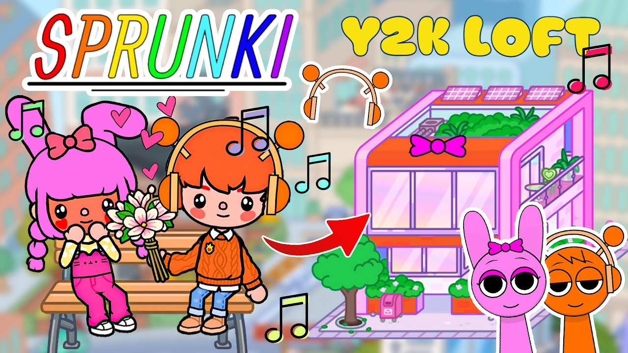 Aesthetic Y2K LOFT For PINKI & OREN From Incredibox Sprunk 💖 Toca House Ideas 😍 Toca Life World