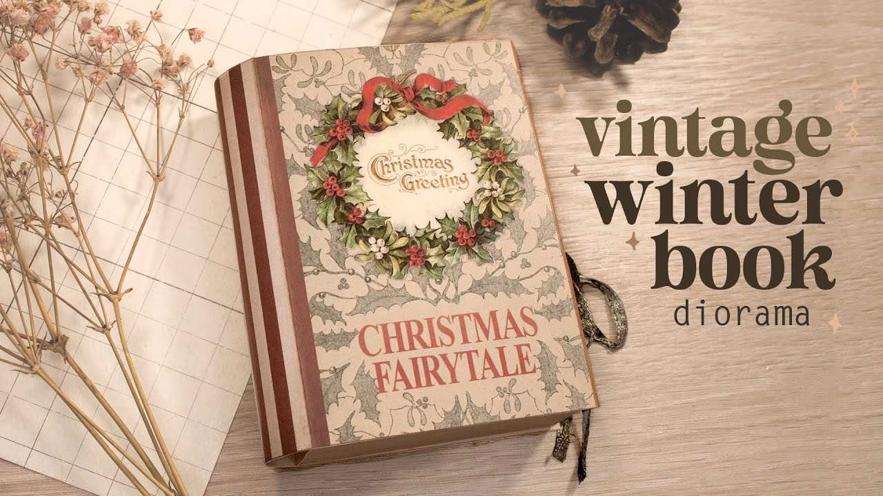 DIY 🎁 Christmas Diorama Miniature Book (vintage winter crafts)