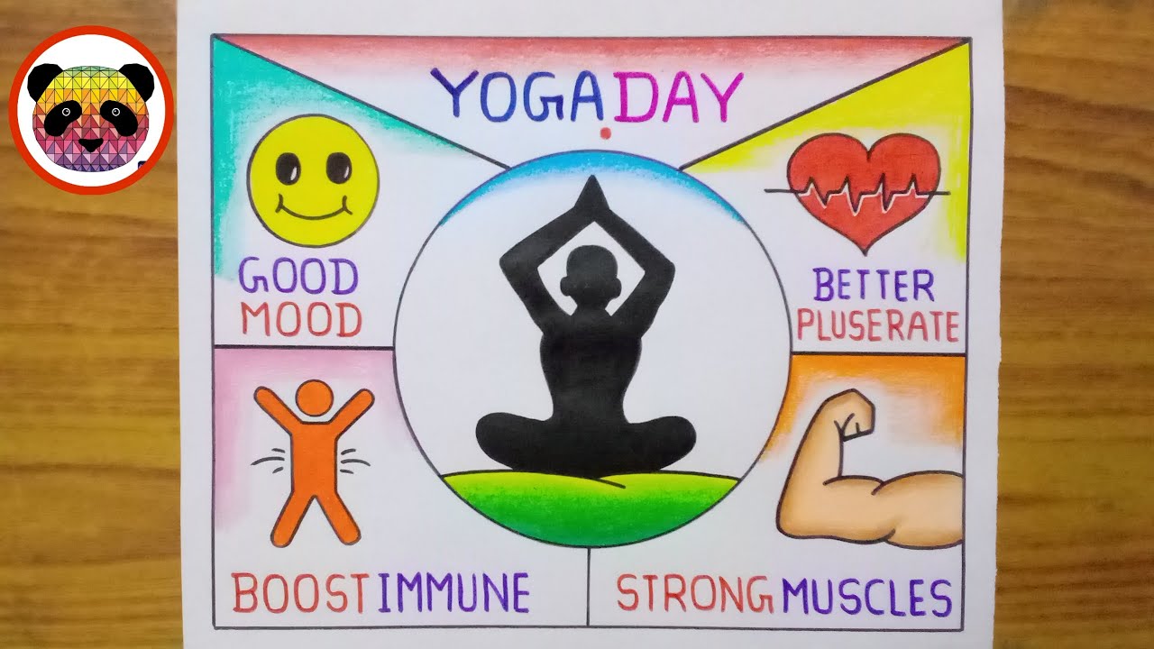 Yoga Day Drawing / International Yoga Day Drawing / Yoga Day Poster Drawing / Yoga Day Drawing Easy