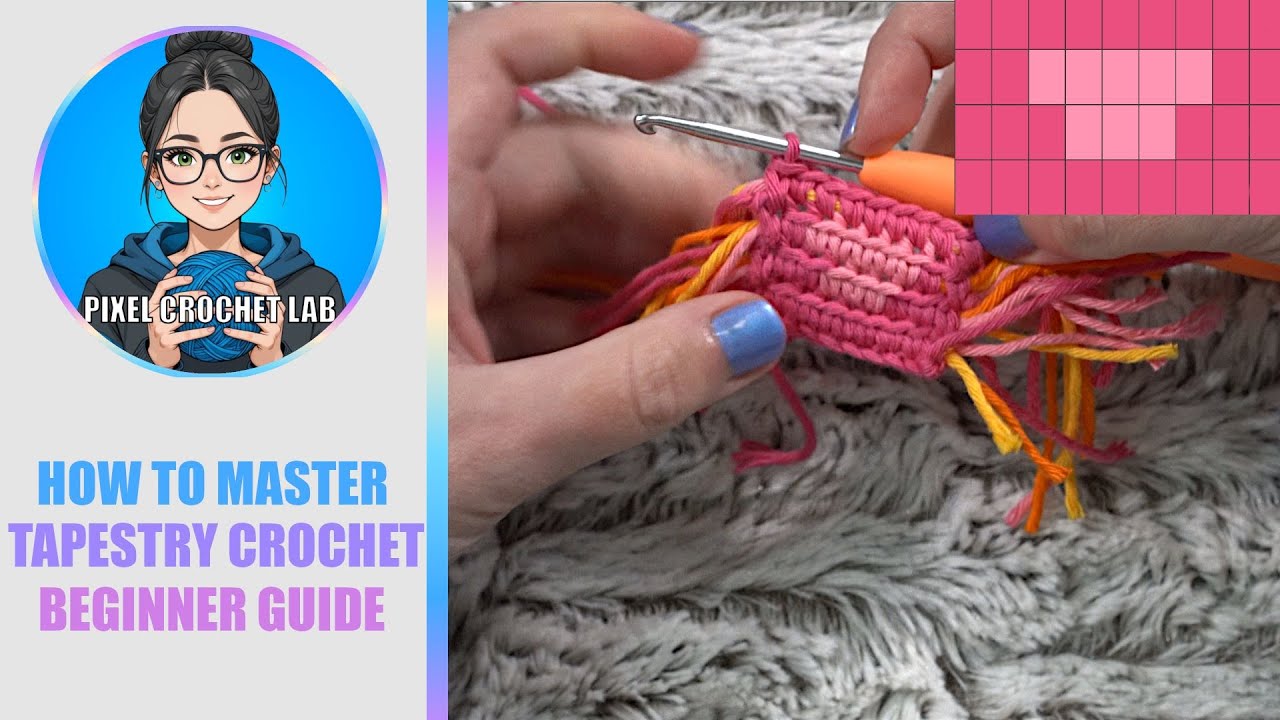 Apprendre la technique du tapestry crochet en back loop only. Changer de couleur. Tutoriel débutant