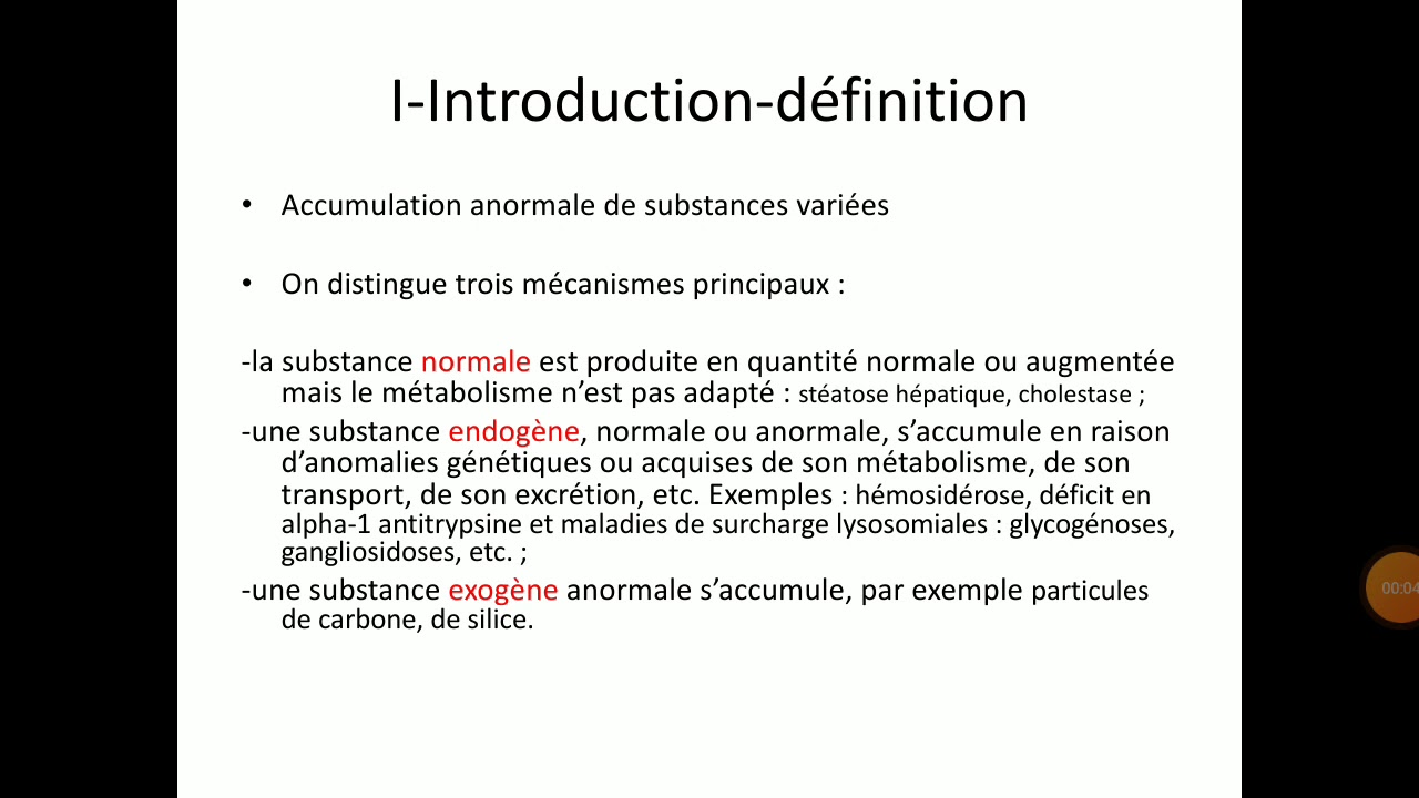 Les troubles du métabolisme cellulaire anapath