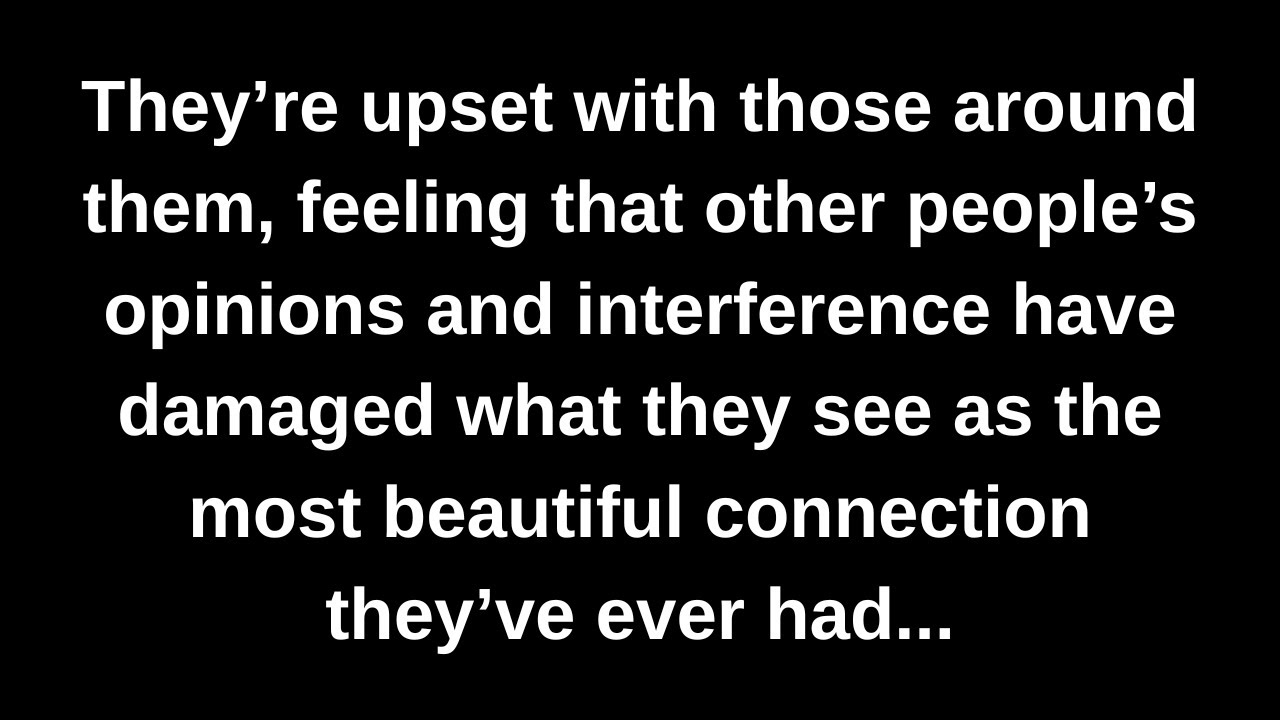 They’re upset with those around them, feeling that other people’s opinions and interference have...
