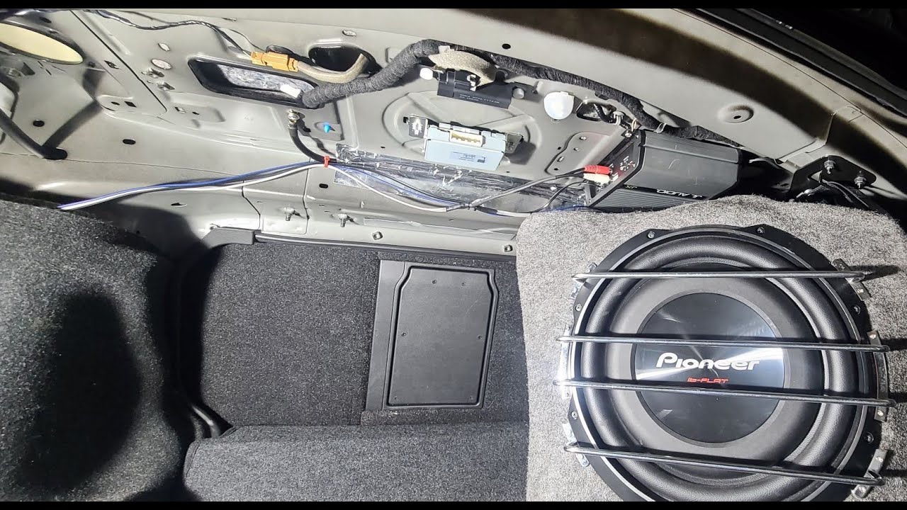 Subwoofer amp cable installation for Infiniti Q50