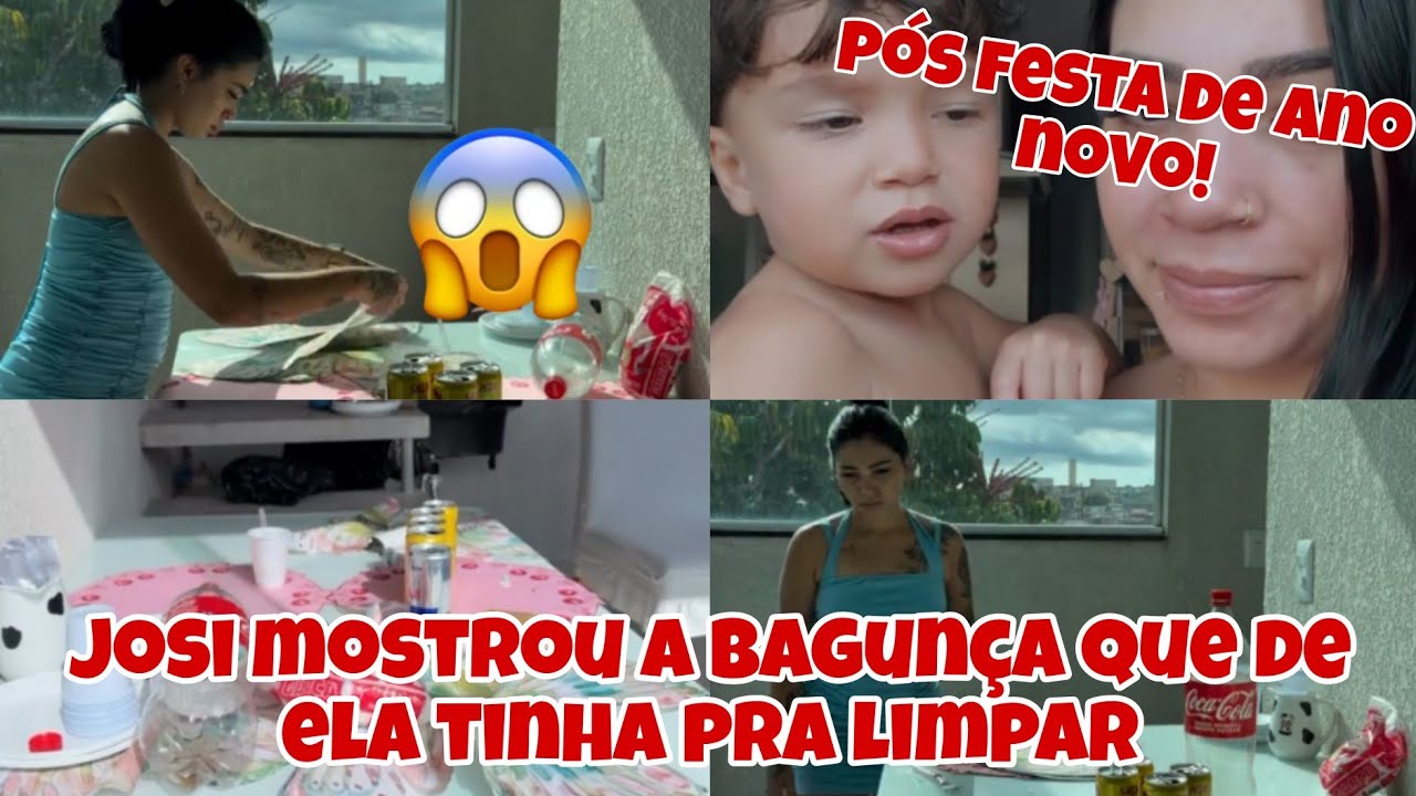 Josi mostrou a bagunça q ela tinha que arrumar,pós festa só conseguiu hoje,limpou e mostrou um pouco