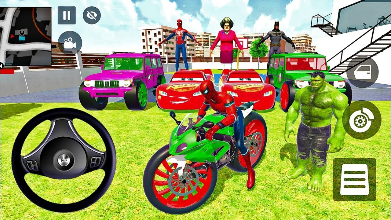 🥰Spiderman Monster Mc Queen Car 🦚Thung Thung & Scary Teacher Fight 🥰Modified Police Car Showroom🎉