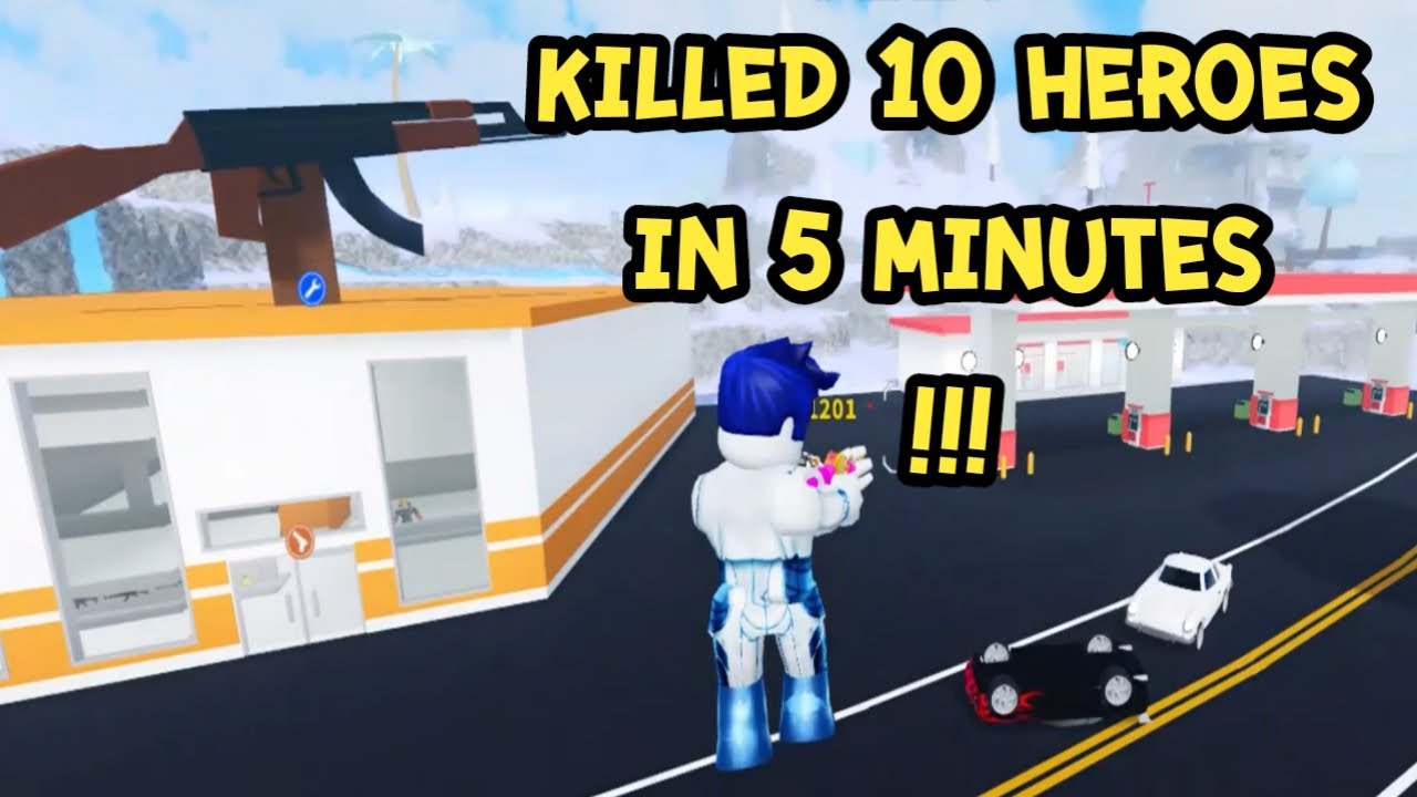 mad city villain5 : Killed 10 heroes in 5 minutes | roblox gameplay