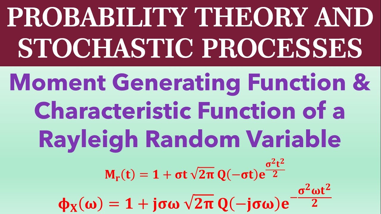 Moment Generating Function & Characteristic Function Of A Rayleigh Random Variable
