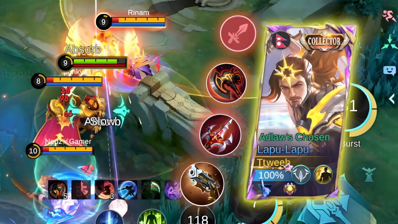 LAPU LAPU DAMAGE BUILD WITH FIGHTER EMBLEM INSANE DAMAGE & SUSTAIN NEW 2025 META BUILD