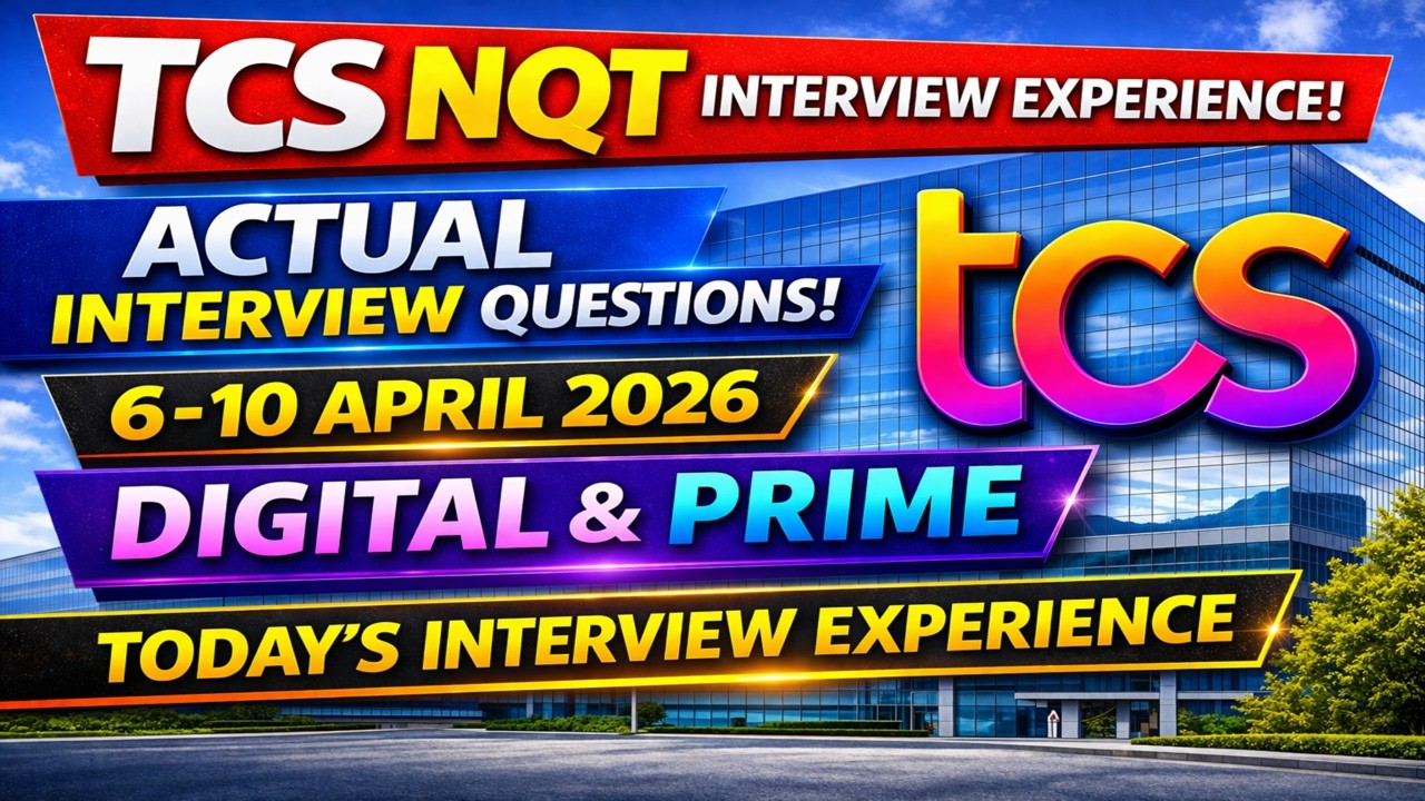 TCS NQT Actual Interview Questions 🔥 Digital & Prime | Today&rsquo;s Experience