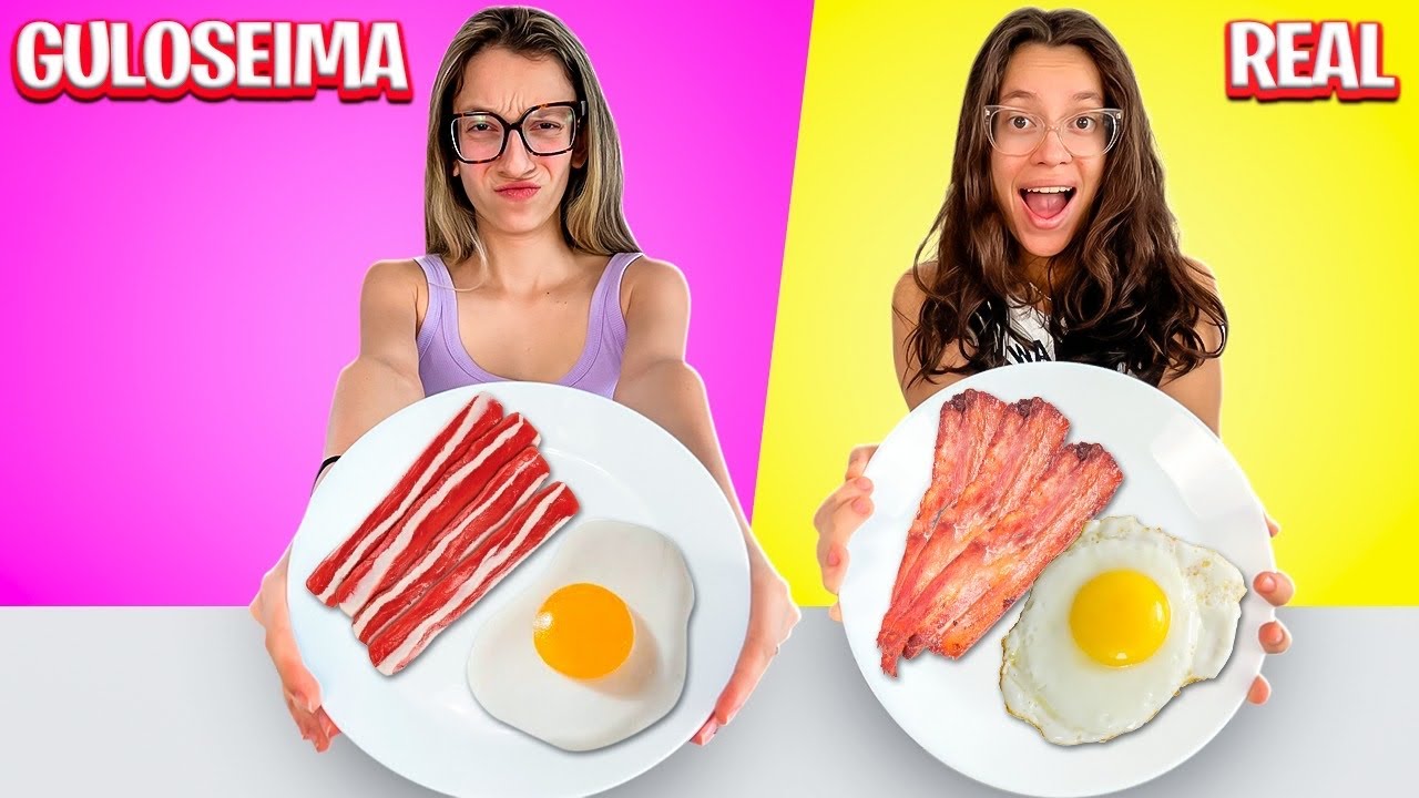 DESAFIO da COMIDA de VERDADE vs COMIDA de GULOSEIMA