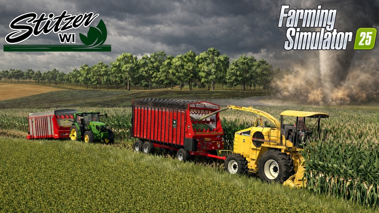*HUGE* Twister Ruins Our Wisconsin Corn Silage???? | Farming Simulator 25