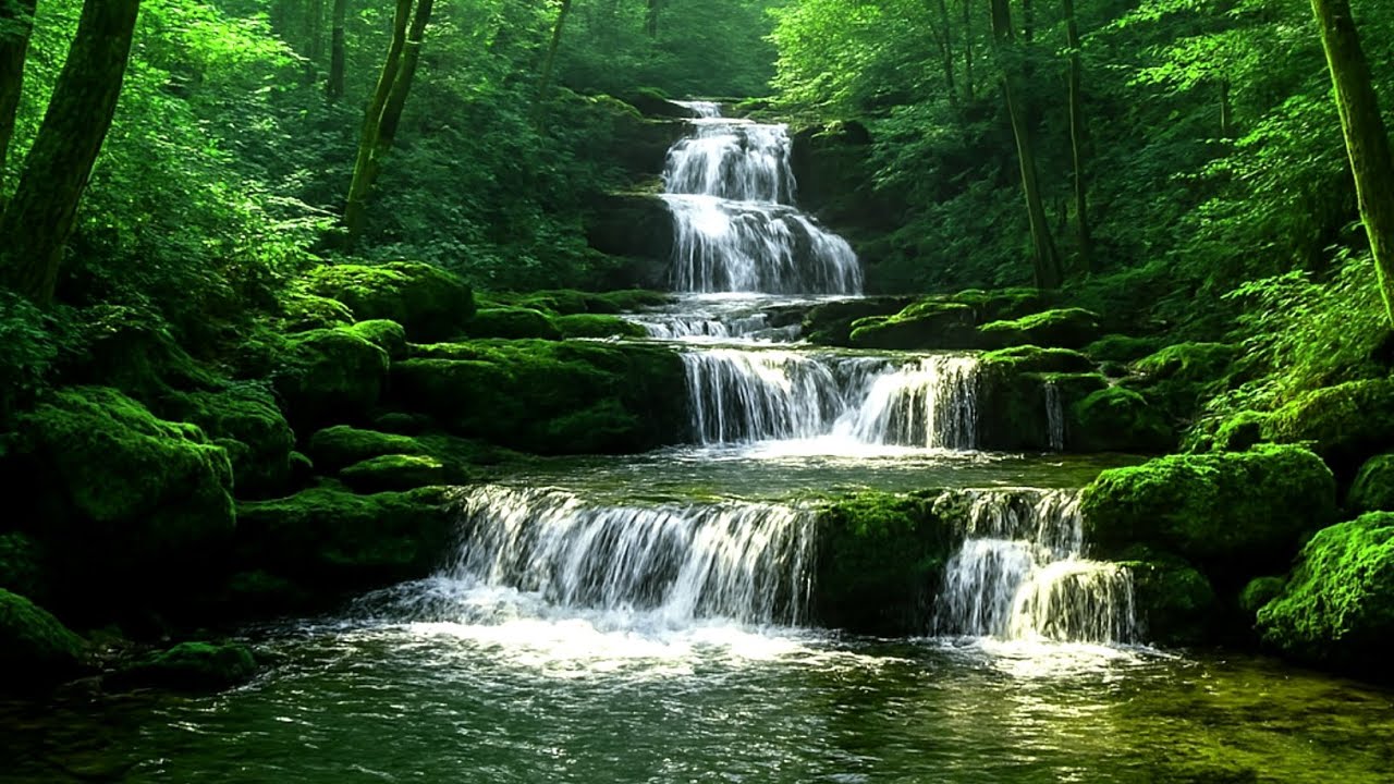 Peaceful River & Birds Chirping ASMR | Relaxing Waterfall Sounds for Deep Sleep, Study & Meditation