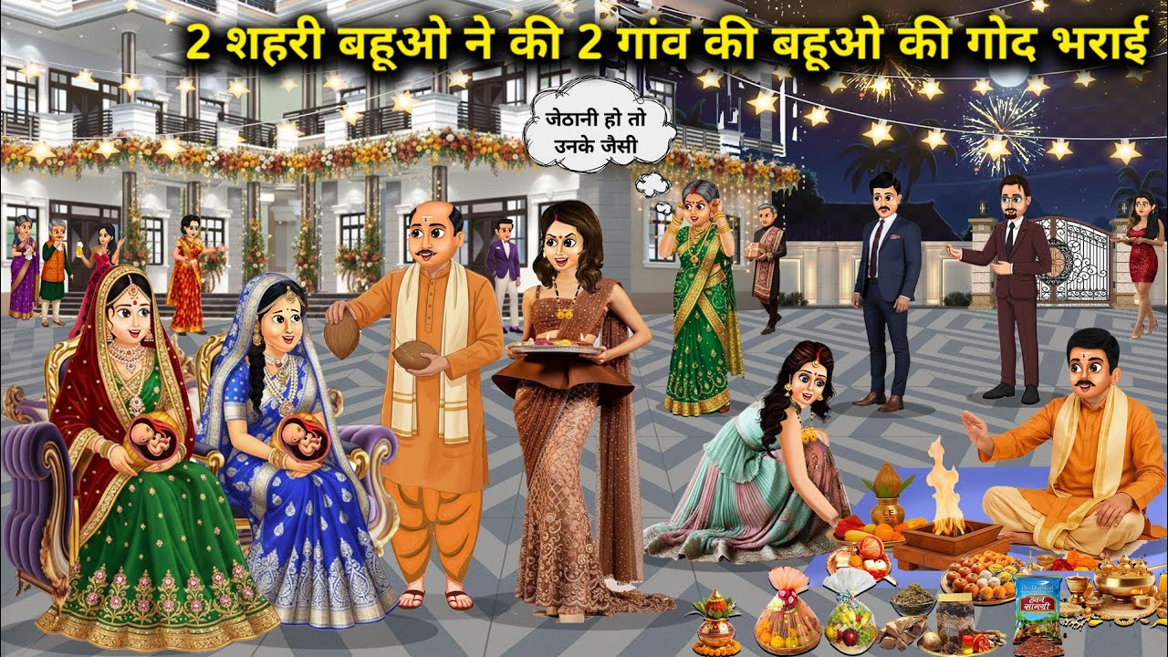 2 शहरी बहूओ ने की 2 गांव की बहूओ की गोद भराई || Baby shower for 2 village daughters-in-law|| Khatpat