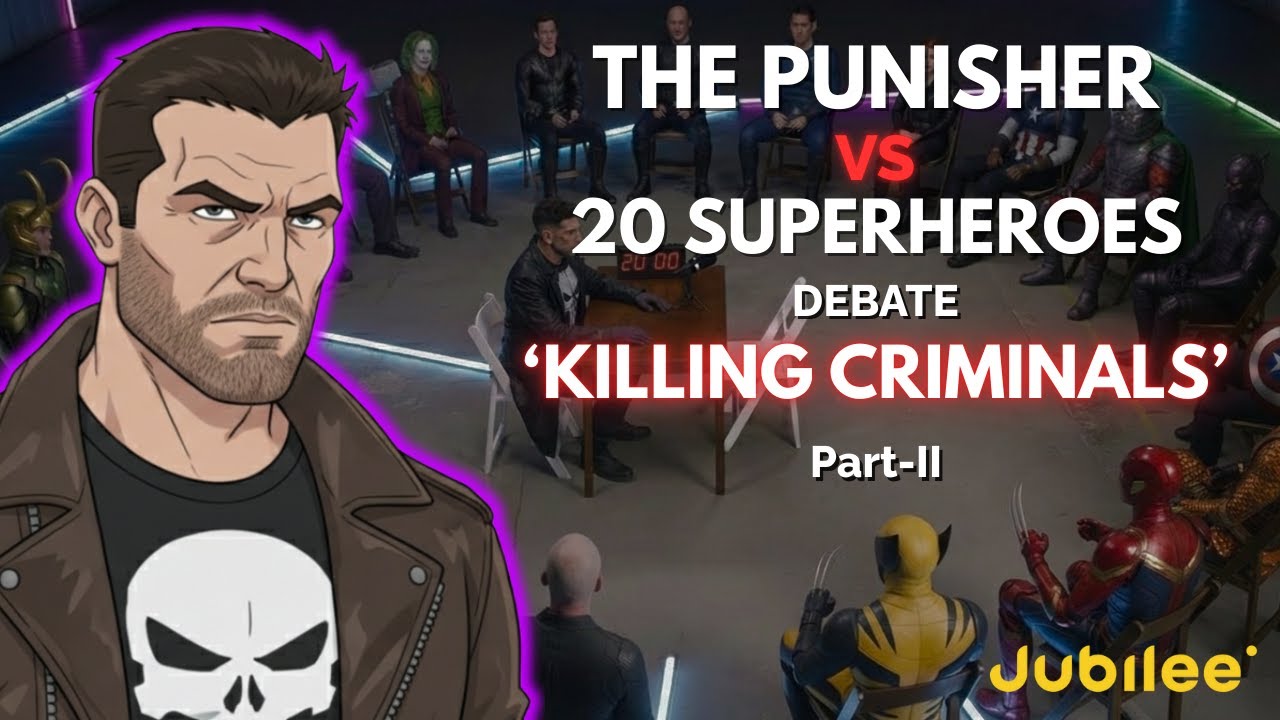 The Punisher vs 20 Superheroes Debate 'KILLING CRIMINALS' - Part II (Jubilee Parody)