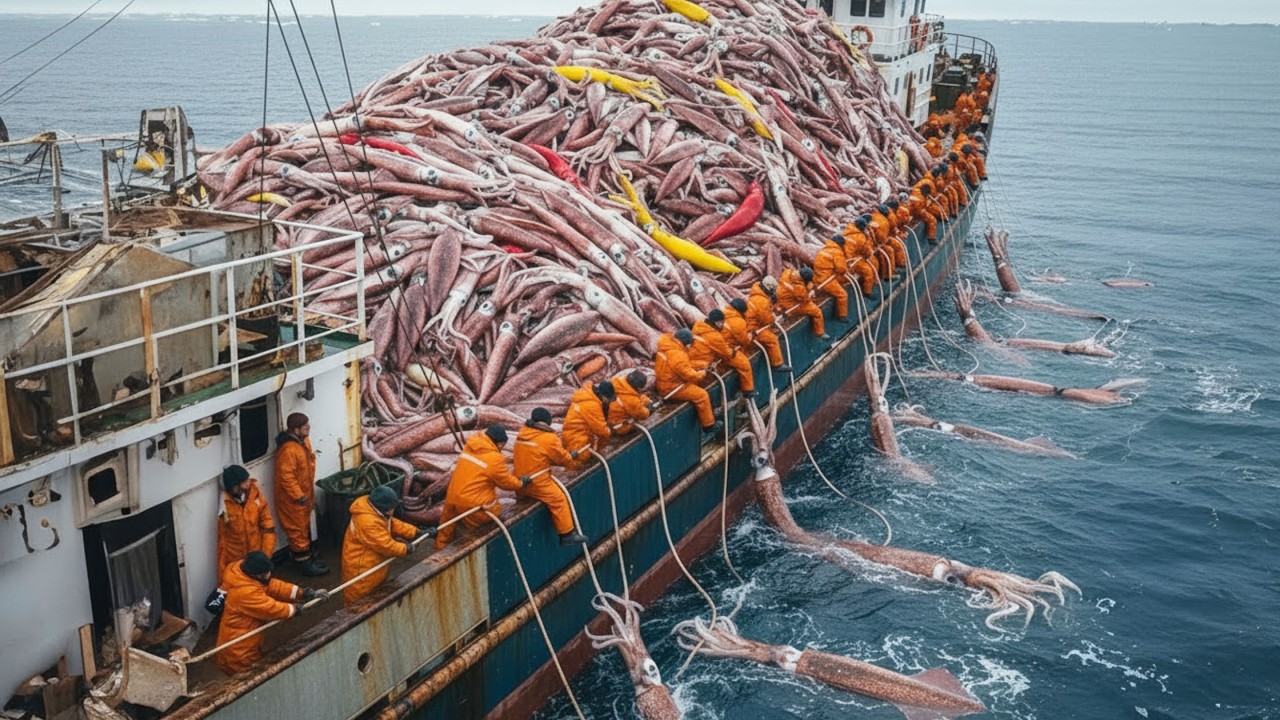 This 13-Ton Squid Catch Just Made $20 Million – Here’s How It Works | Fishing Documentary