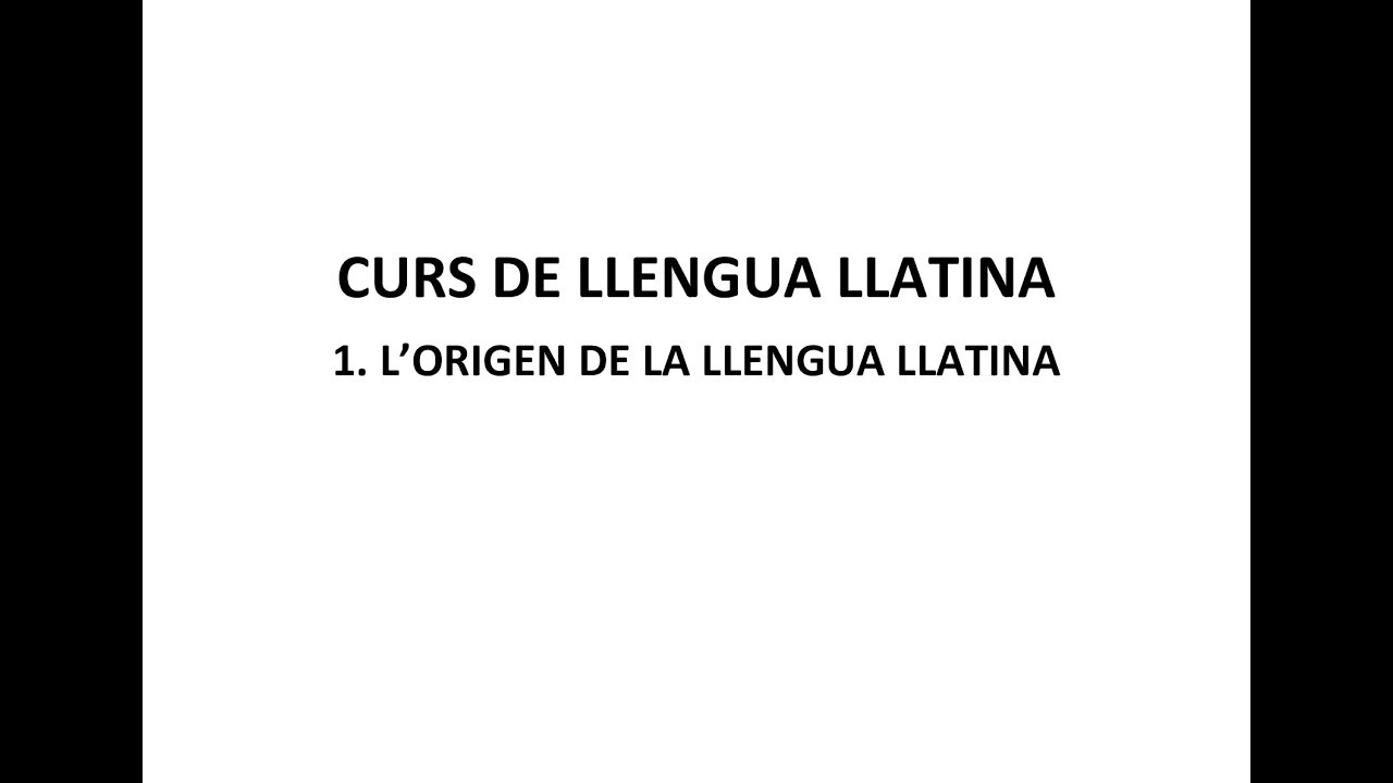 1 L'origen de la llengua llatina