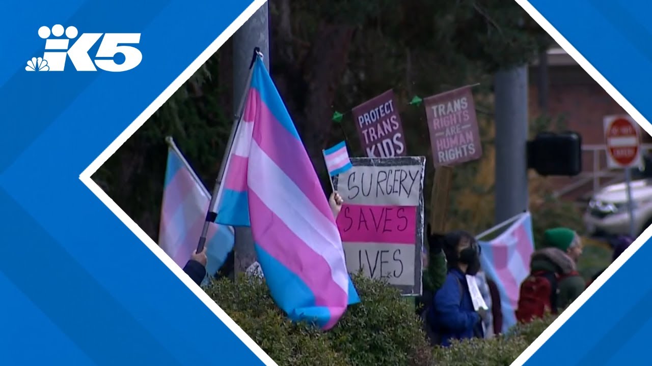 Hundreds protest suspension of gender-affirming surgeries at Seattle Children's Hospital