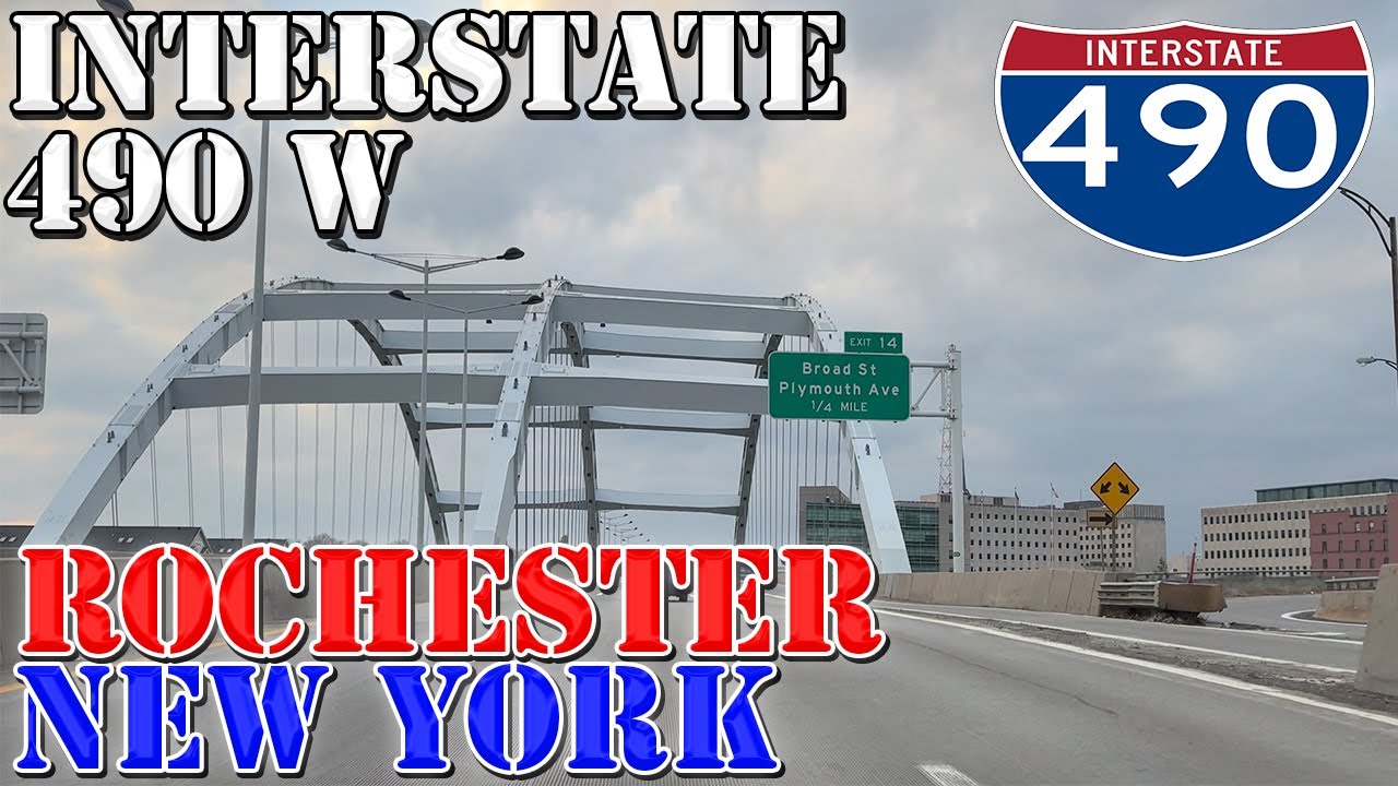 I-490 West - Rochester - New York - 4K Highway Drive