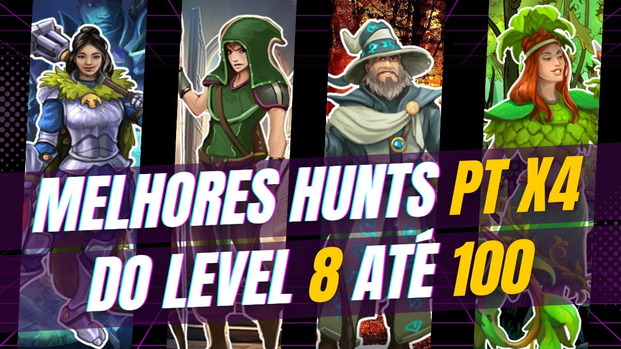 🗡️🧙🏻[MELHORES HUNTS DE PTX4 NO TIBIA]🧙&zwj;♀️🏹 PT LEVEL 8+ 50+ 70+ 100+ #tibia #mmorpg