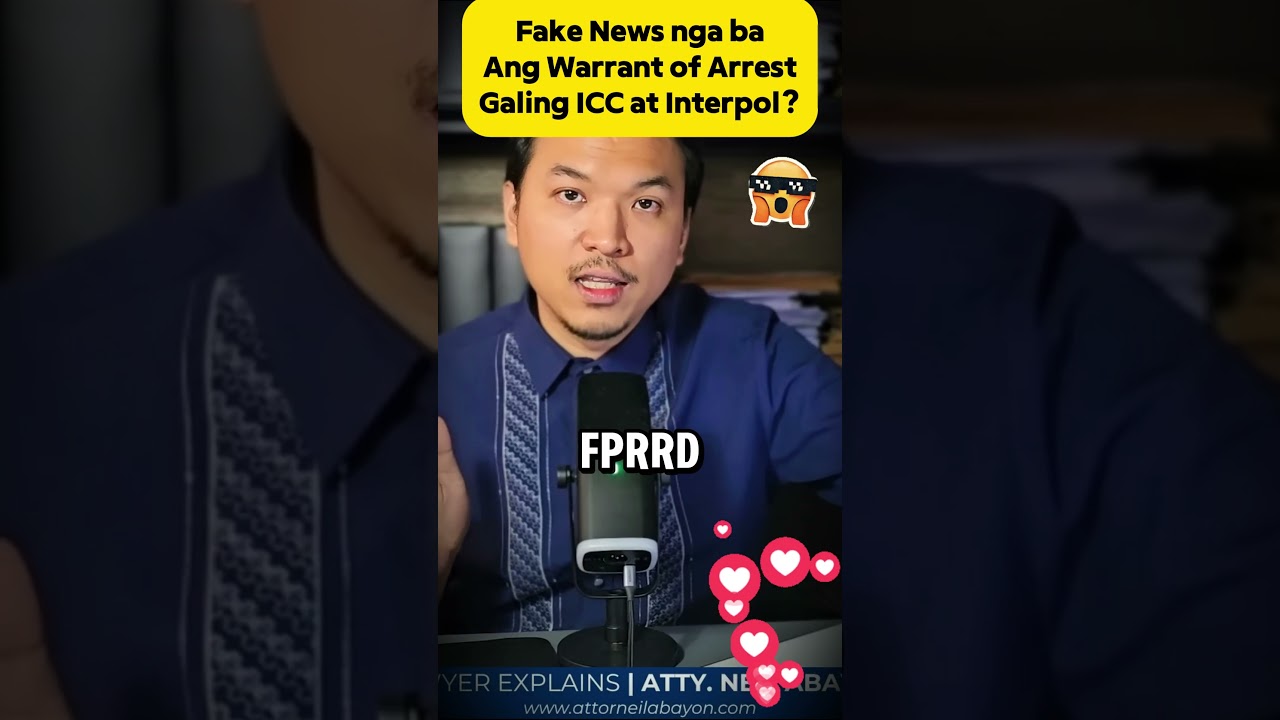 Адвокат Нил Абайон раскрывает правду: есть ли у FPRRD ордер на арест от МУС или Интерпола? #duterte