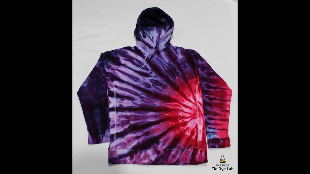 Making An Inclined Pink and Purple Ice Dyed Tie Dye Hoodie
