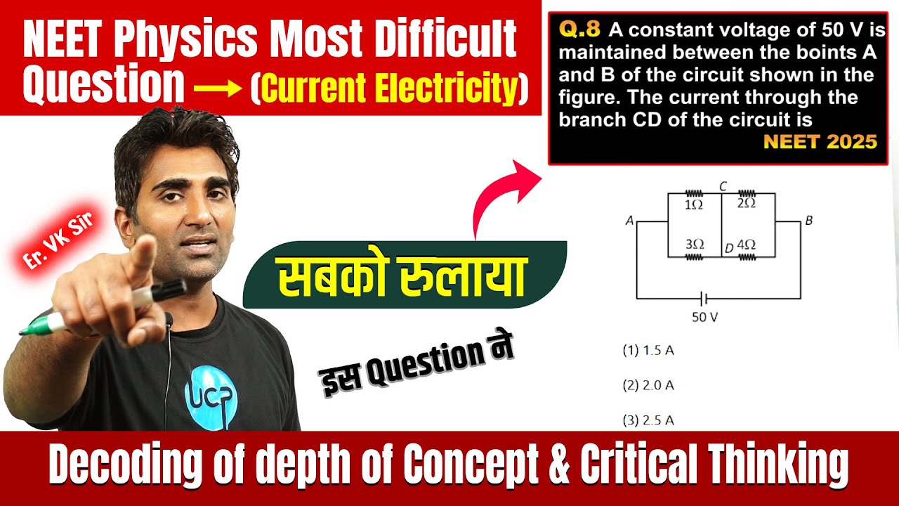 Most Difficult Physics Q-8 Solution Neet 2025 | Check reality | Er. VK Sir #currentelectricity #NEET