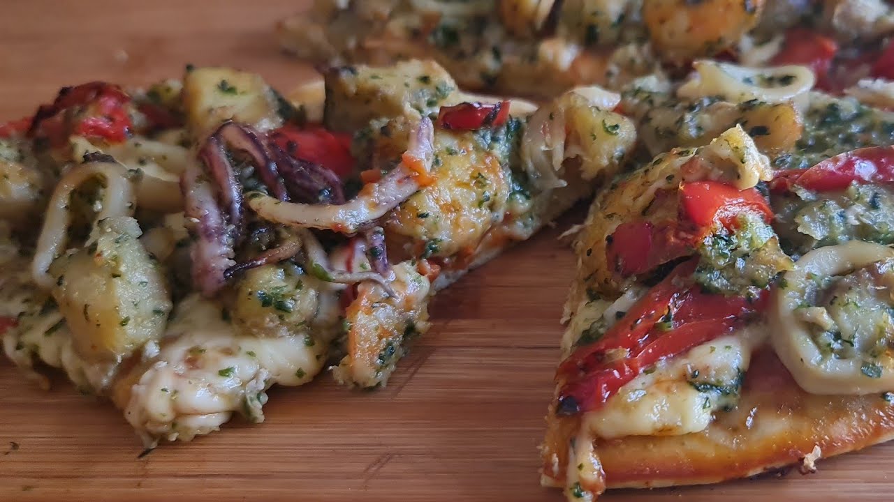 пицца с морепродуктами 🦞 вкусно, легко и быстро.