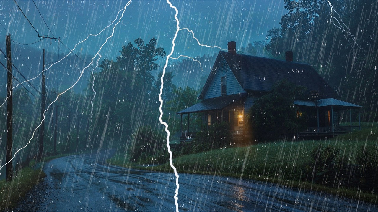 Sonido de la Lluvia y Truenos para Dormir Rápido 🌧️ Ruido de Lluvia Relajante para Sueño Profundo