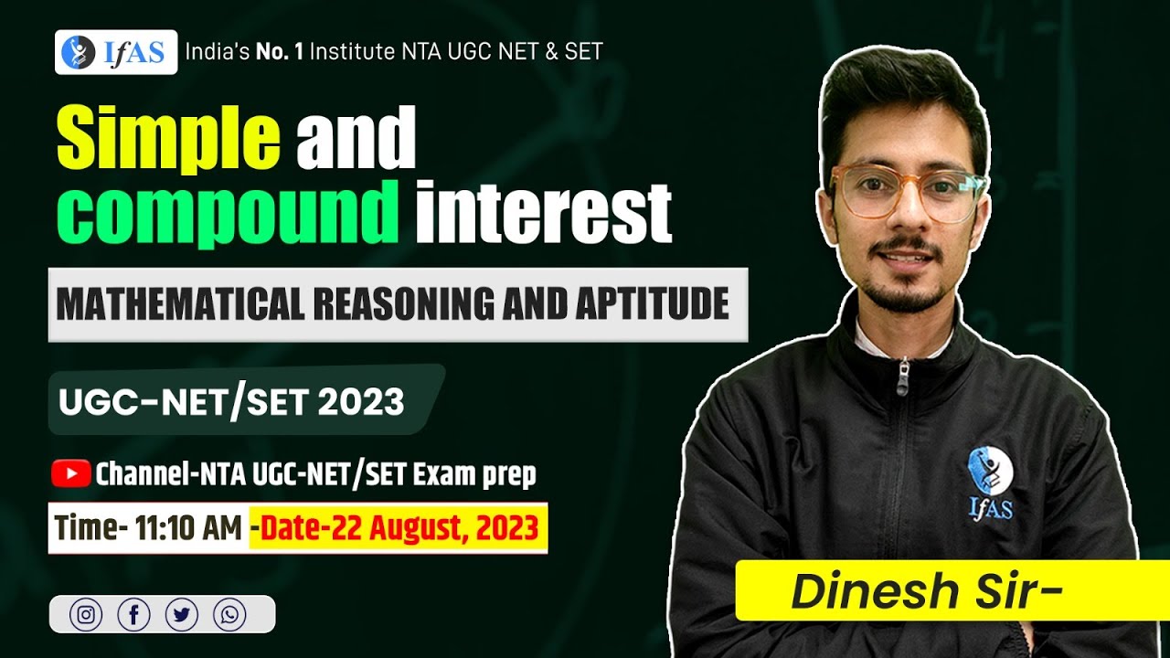 Simple and Compound Interest Aptitude | Mathematical Reasoning and Aptitude for UGC NET