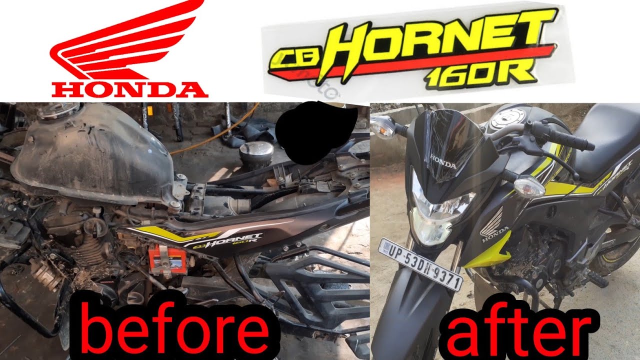 honda CB hornet 160 R accidental bike full assembly fitting Honda hornet bike all parts fitting
