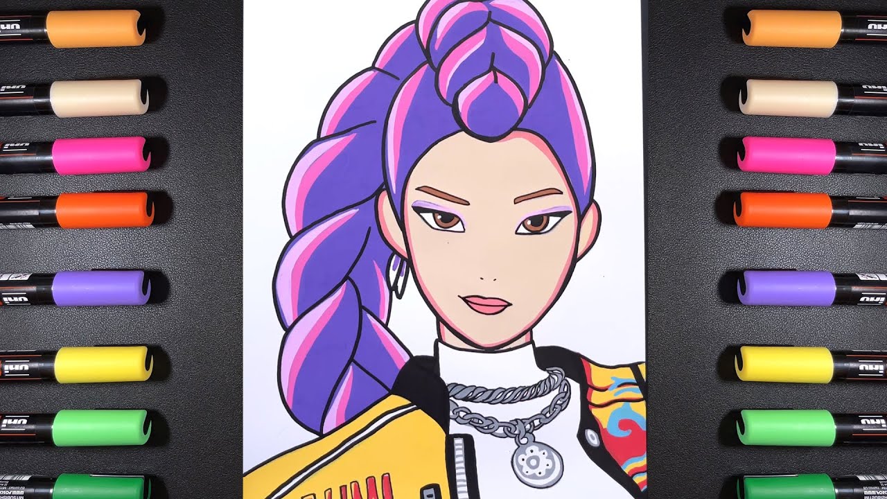 Как нарисовать Руми из к-поп «Охотники на демонов»