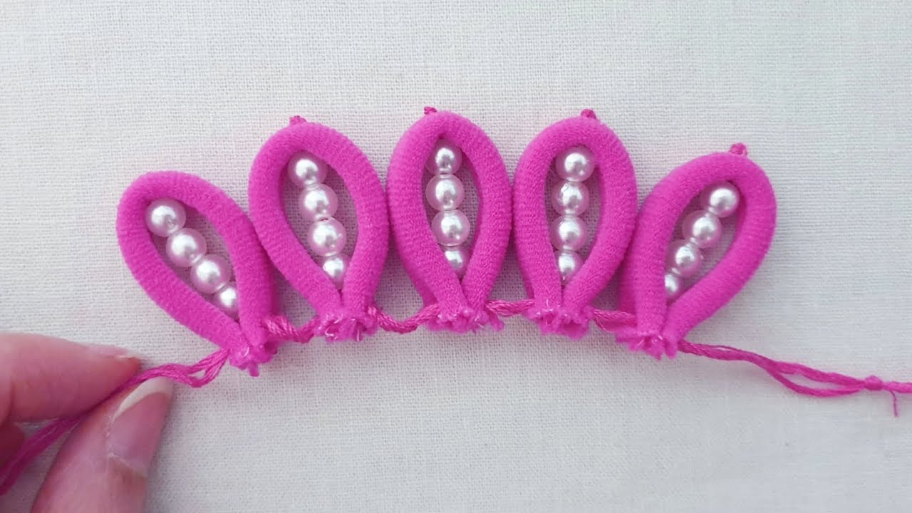 Hand Embroidery Amazing Trick - Easy Flower Embroidery Trick with Rubber Band - Sewing Hacks