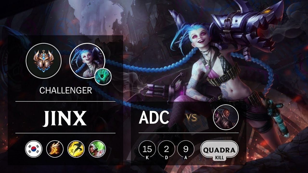 Jinx ADC vs Lucian - KR Challenger Patch 9.18
