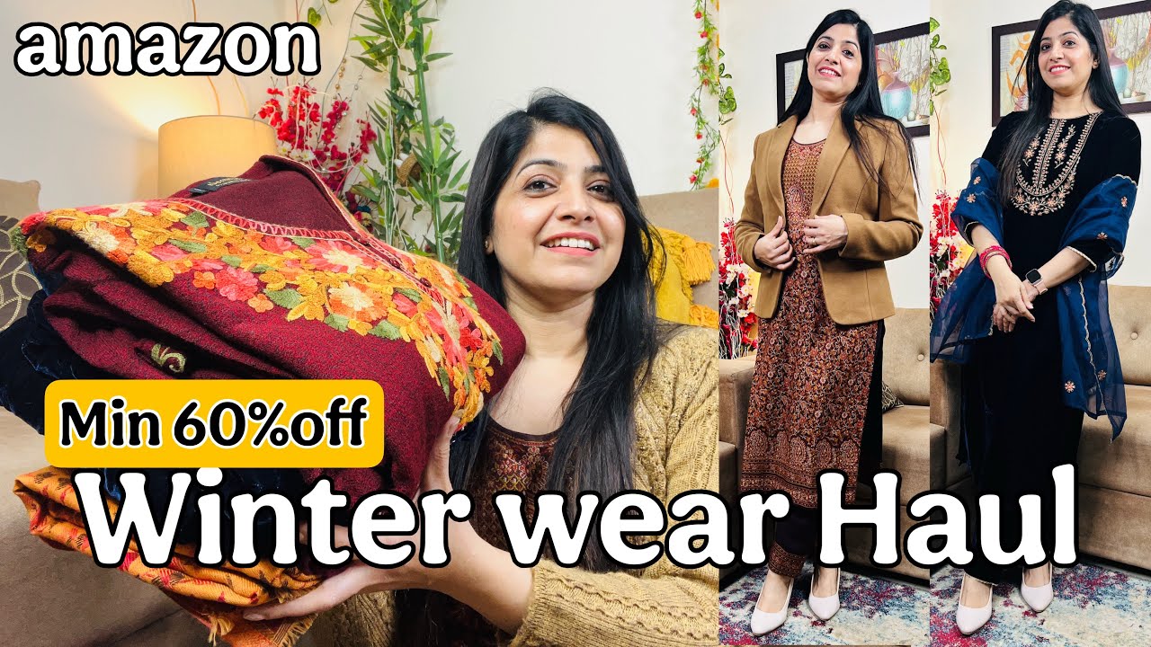 Amazon winter haul 🥰| Blazer , phiran , shawls, Velvet kurta set | fashion fusions 🥰