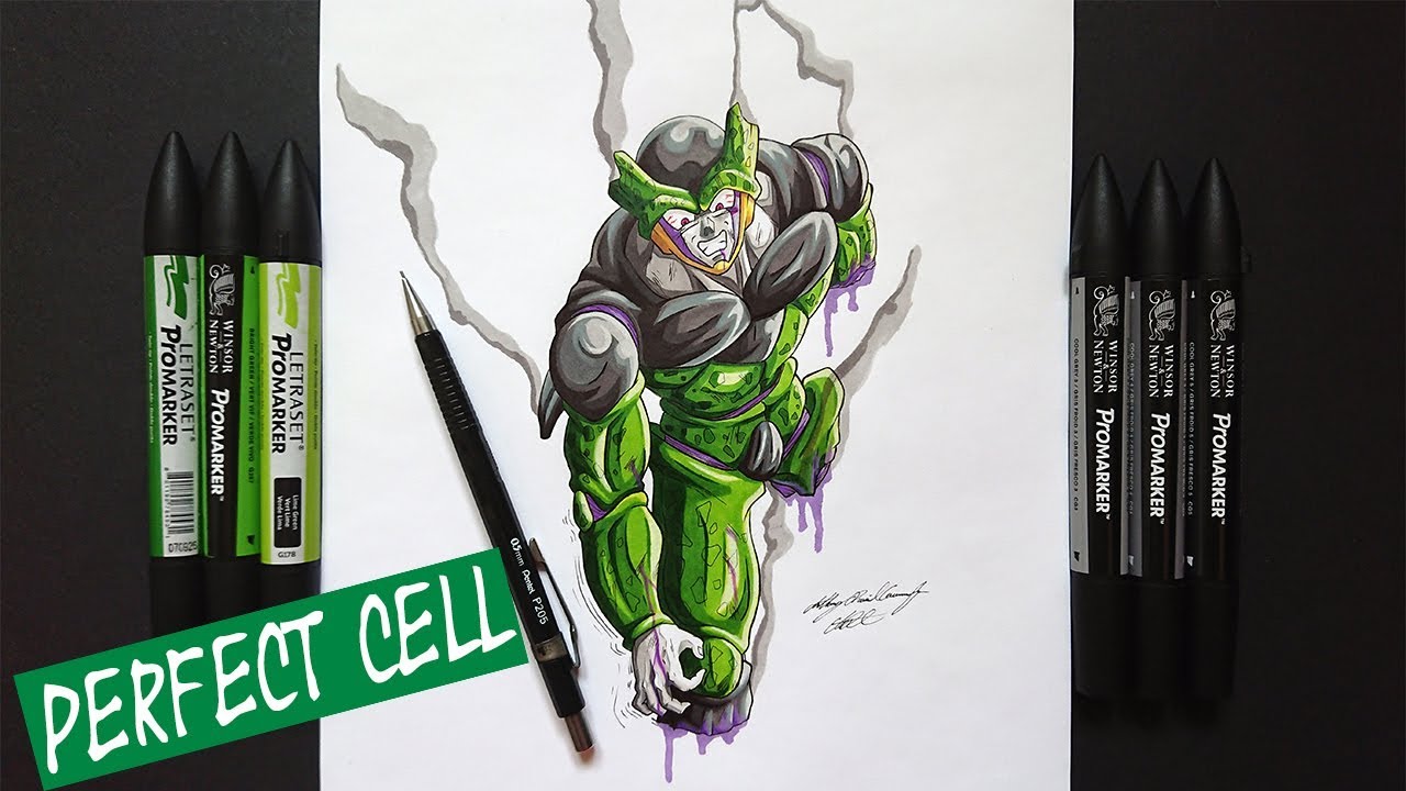 Drawing CELL (BATTLE DAMAGED) | Dragonball Z Art