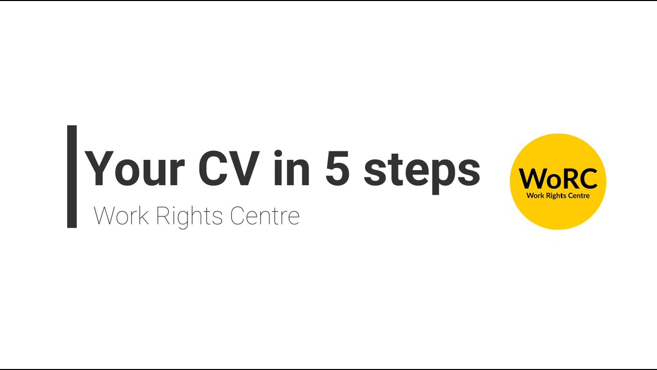 CV writing in 5 steps
