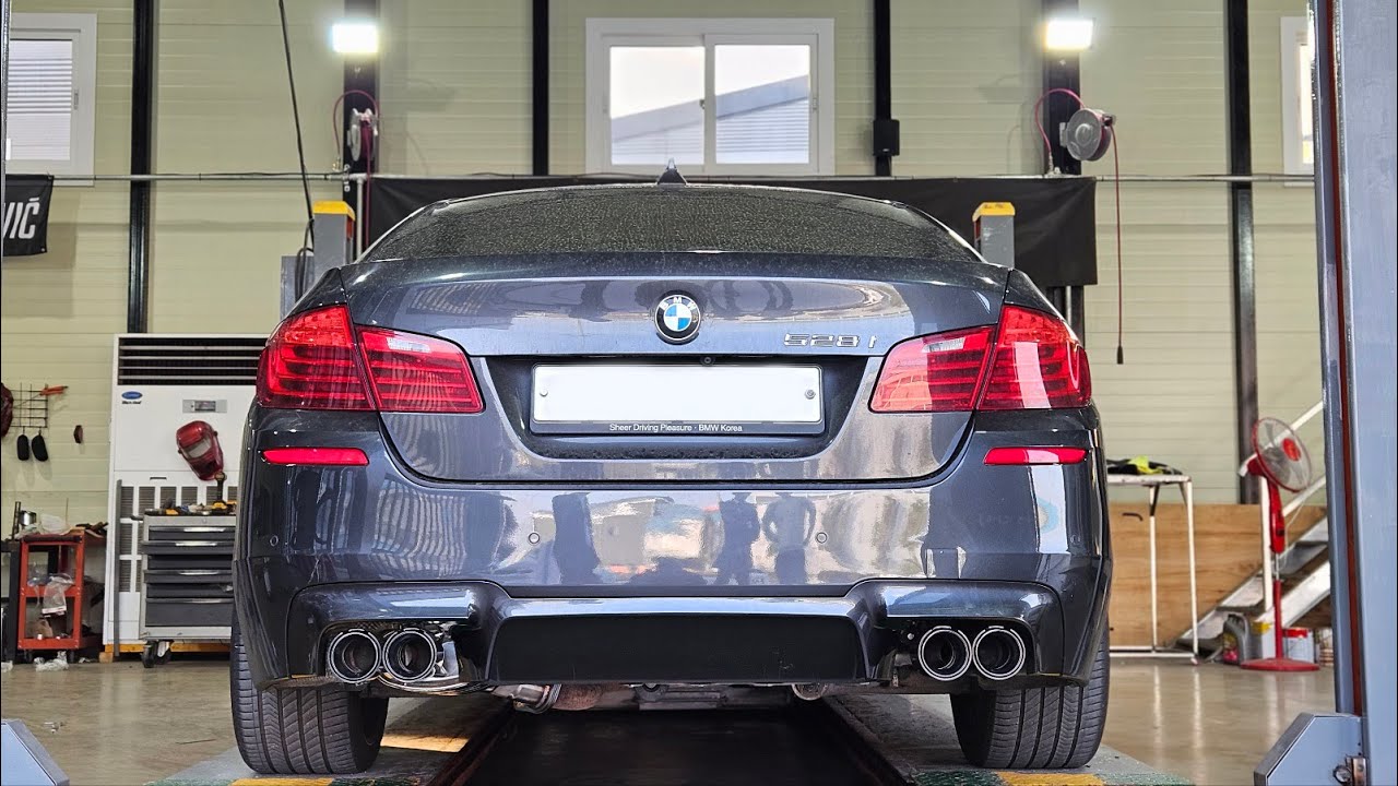 BMW F10 528i 커스텀 듀얼 가변 머플러 배기음