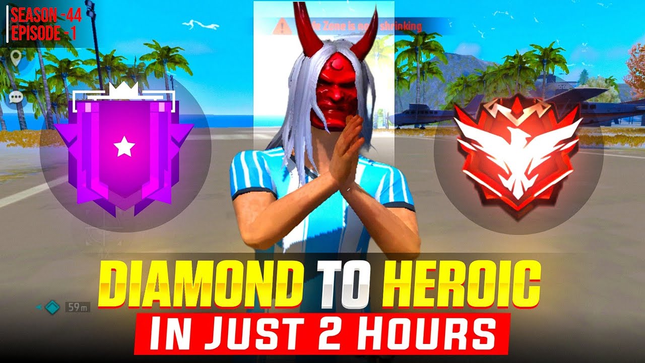Diamond To Heroic in Just 2 Hours ✅Solo Rank Pushing | SEASON 44 | Ep-01