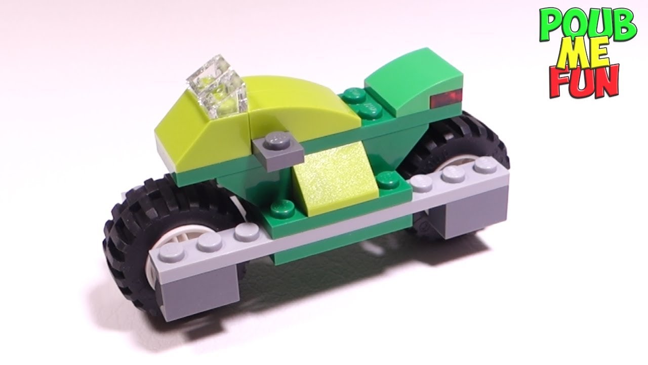 LEGO Big Dog Turbo Green Motorcycle - Building Instructions - How to Build  ( Parts from 10715 )